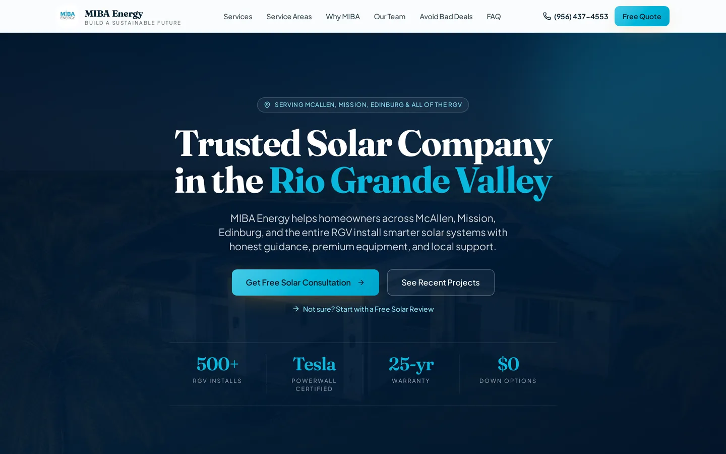 MIBA Energy website built by Scale Systems